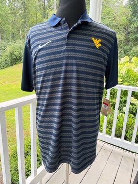 NWT Nike West Virginia Mountaineers Coaches Victory Dri-FIT 1100 Club Polo L WVU